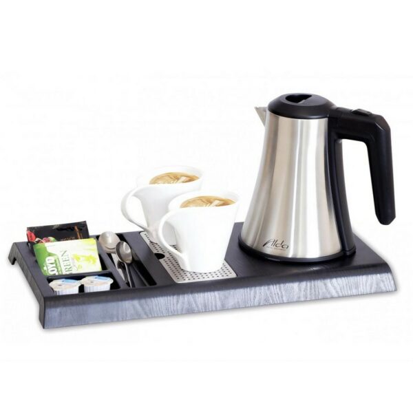 coffee kettle for hotels, compact hotel kettle, elegant hotel amenities, five-star hotel amenities, guest room essentials, hospitality appliances, hotel amenities, hotel appliances, hotel beverage station, hotel kettle set, hotel kettle tray kit, hotel room essentials, luxurious hotel kettle set, luxury hotel amenities, luxury hotel room amenities, luxury kettle set for hotels, tray for hotels, modern hotel kettle set, practical hotel kettle set, premium hotel kettle set, stylish hotel kettle, tea kettle for hotels, tray with kettle, boutique hotel amenities, hospitality kettle tray kit