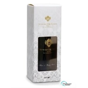 Vittore De Conti shampoo bottle 310ml gift edition in luxury white packaging box.