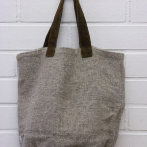 Natural Linen Bag for Spa-Wellness, Beach, Gym, Leather Straps, Beige - EndeavorCzech.cz
