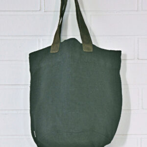 Natural Linen Bag for Spa-Wellness, Beach, Gym, Leather Straps, Dark Grey - EndeavorCzech.cz
