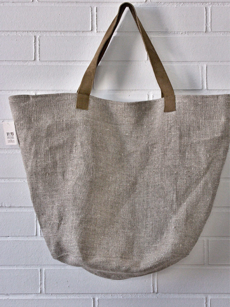Natural Linen Tote Bag, for Spa, Beach, Large, Beige - EndeavorCzech.cz