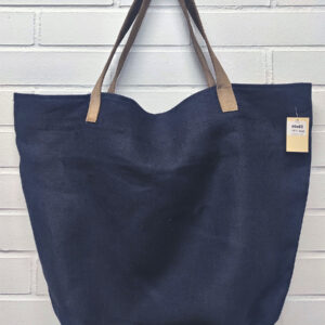 Natural Linen Tote Bag, for Spa, Beach, Large, Black - EndeavorCzech.cz