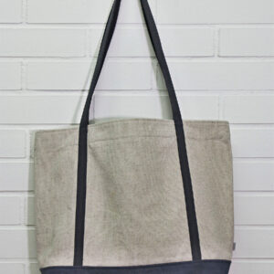 Natural Linen Tote Bag, for Spa, Beach, Pool, Two-Tone - EndeavorCzech.cz