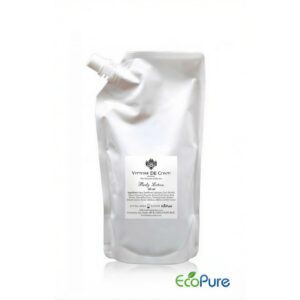 Vittore De Conti body lotion in a refill bag 310ml eco pure for refilling pump bottles. A part of luxury hotel toiletries Vittore De Conti that complements the full range of guest toiletries and exclusive hotel amenities.